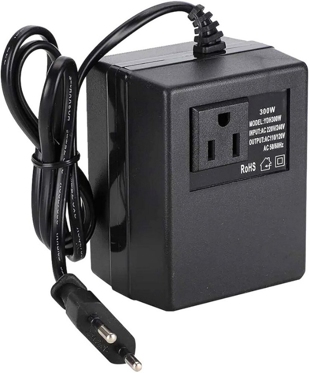 Thuys – 300W Spanningsomvormer EU – Vermogenstransformator – Van 220V Naar 110V – EU – Stekker – Zwart