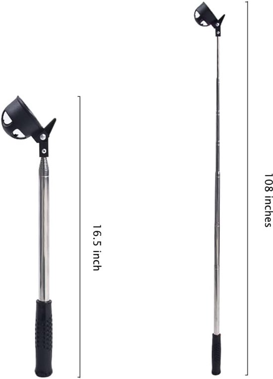 Telescopische Golfhengel Ball Retriever - 6.4ft - intrekbare golfbal-ophaalapparaat - Ball retriever - Automatische Vergrendeling - Compact Golfbalpick‑up & Golfaccessoire - zwart van Merkloos — afbeelding 5