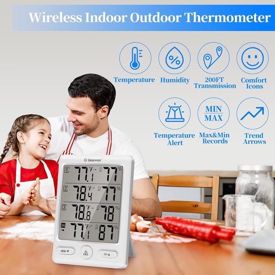 Thermomètre Hygromètre Intérieur – Capteur D'humidité, Argent, Petite Taille, Pour Maison Ou Bureau