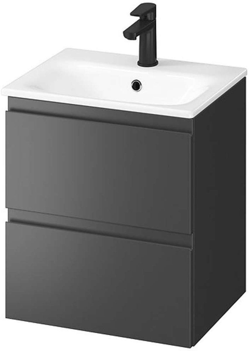 Cersanit Moduo - Kast met wastafel, 57x49x40 cm, 2 laden, antraciet S801-471-DSM