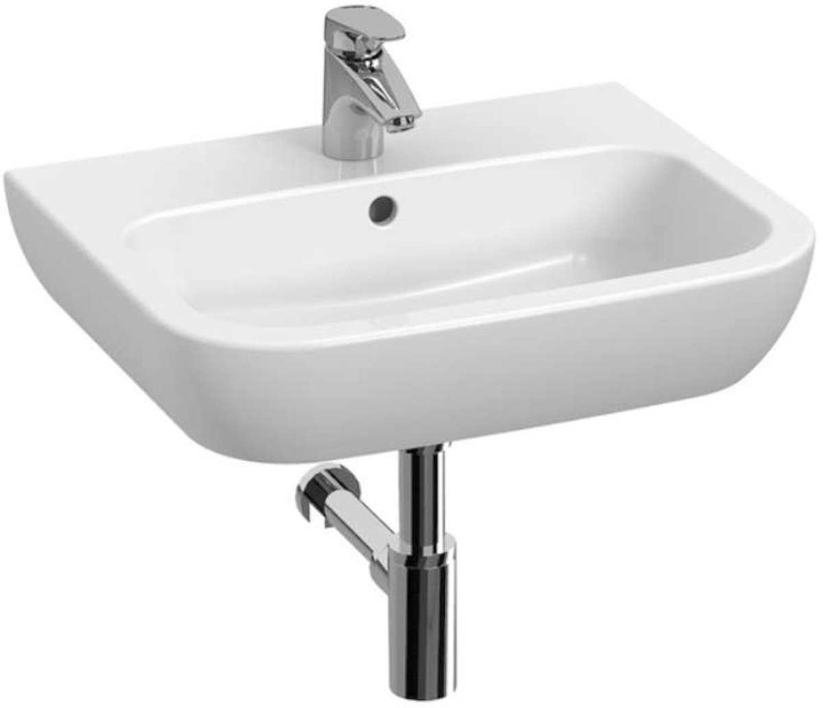 Jika Deep - Wastafel 60x45 cm, met overloop, kraangat, wit H8103680001041