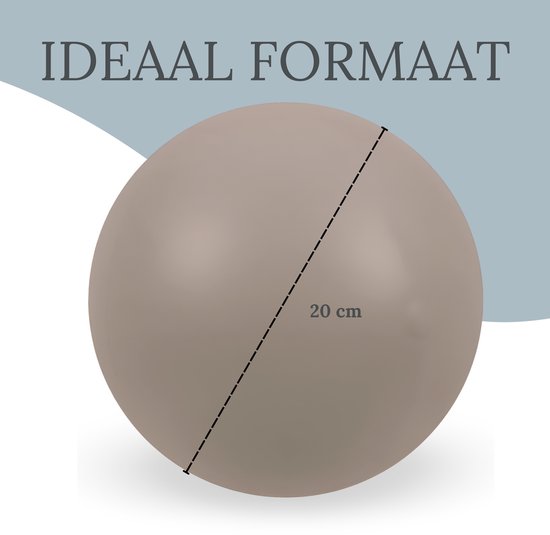 Stevige Pilates Bal 20 cm - Fitness bal - Yoga bal - Zachte bal - Trainingsbal - Sport Bal - Thuis sporten - Inclusief pomp - Taupe van Merkloos — afbeelding 4