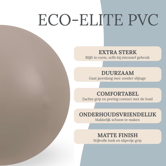 Stevige Pilates Bal 20 cm - Fitness bal - Yoga bal - Zachte bal - Trainingsbal - Sport Bal - Thuis sporten - Inclusief pomp - Taupe van Merkloos — afbeelding 2