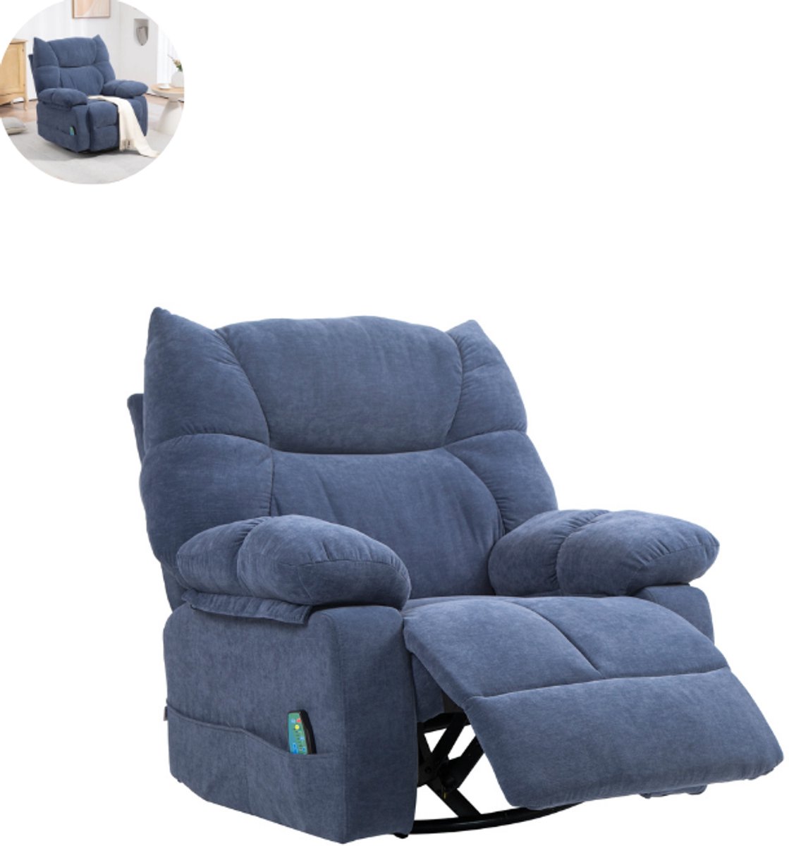 GranMaison Massagestoel Elektrisch 1 Persoon Blauw