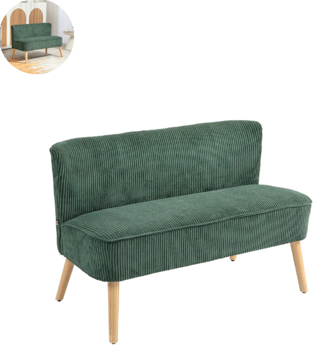 Tweezitsbank - Sofa - Stof - Zetel - Fauteuil - Tweezit - Groen