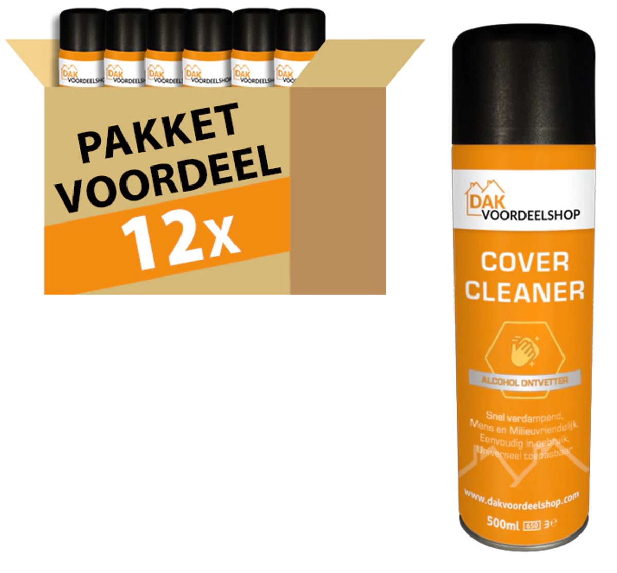 Dakvoordeelshop 12 stuks Covercleaner 500 ml - pakketvoordeel