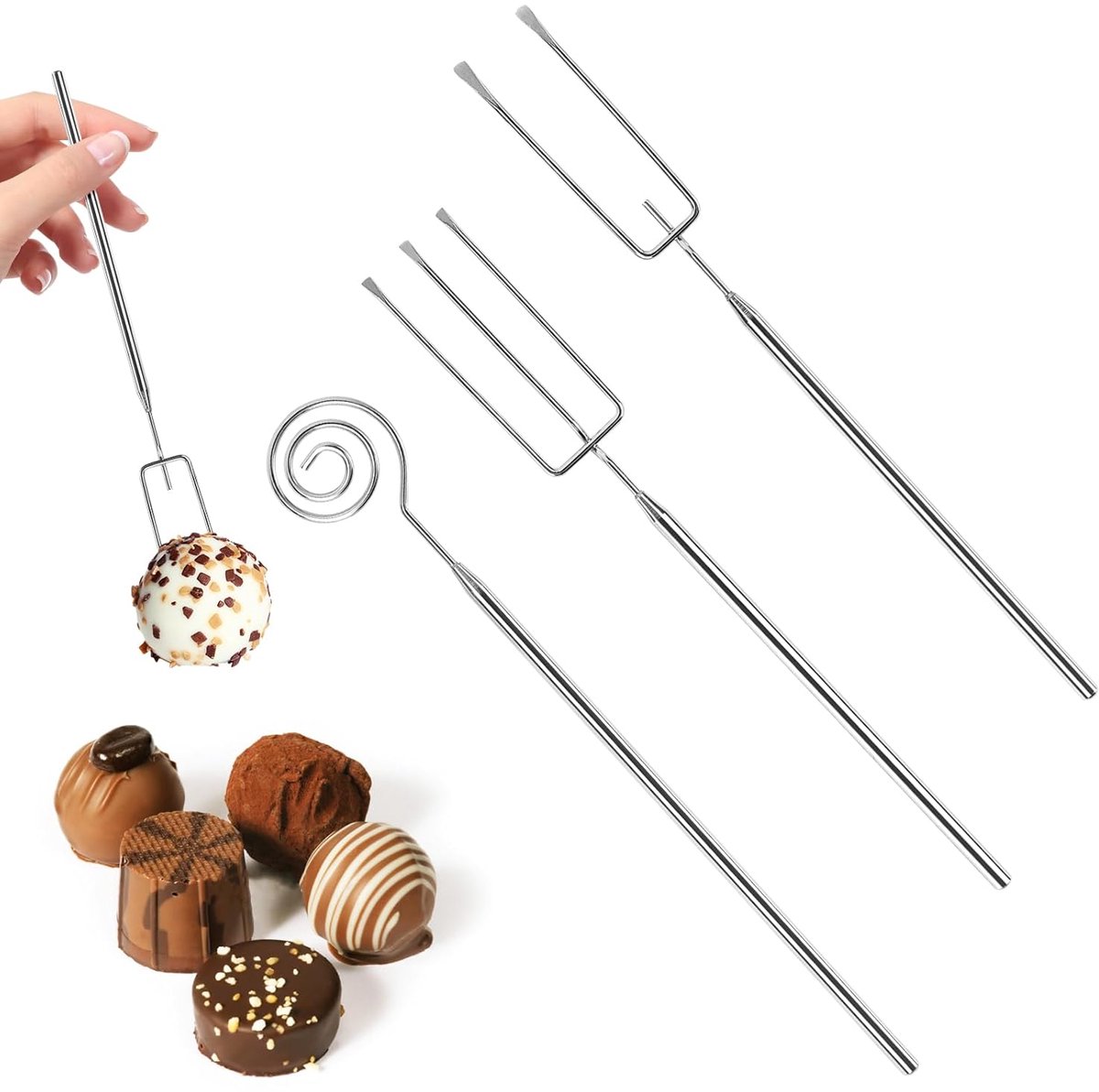 Chocolade Praline Vorken - Set van 3 - Perfect voor Fondue