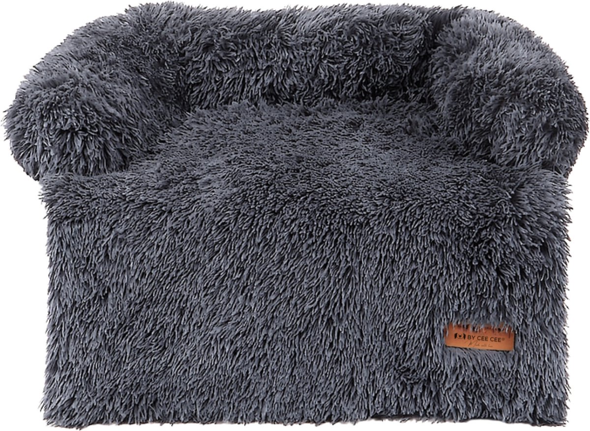 By Cee Cee Origineel Hondendeken Bank – Hondenkleed Bank - Fluffy Hondenmand - Premium - Volledig Afritsbaar - Donkergrijs - 85x90 - Maat M - Beau