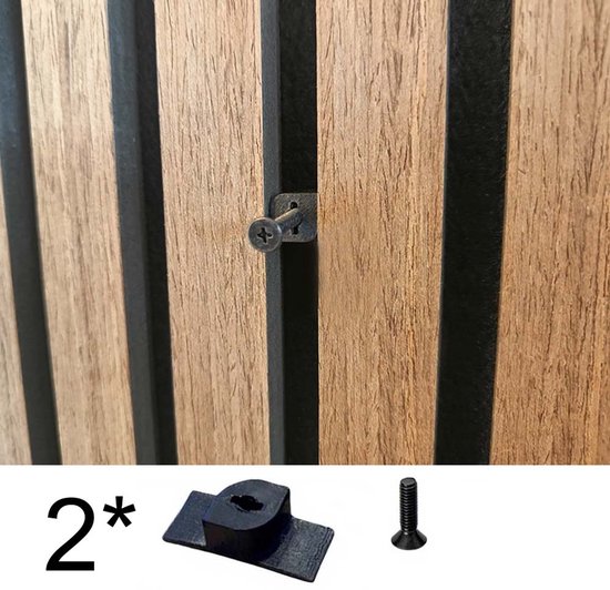 2 ophangclips voor akoestisch wandpaneel Boren niet nodig- 2 * m4 bout in 20 mm - Akupanel ophangfunctie - Inwendig schroefdraad - voor panelen met 16 mm ruimte tussen de latten