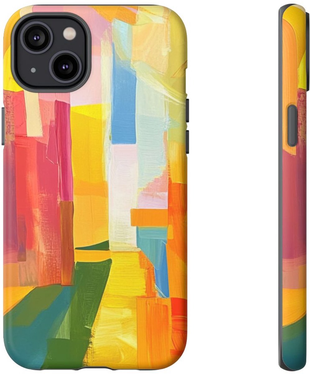 Abstracte Kleurrijke Penseelstreken – Telefoonhoesje Geschikt voor iPhone 14 Plus
