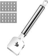 Glasschraper (inclusief 10 vervangende mesjes) - roestvrijstalen keramische kookplaat schraper - glasschraper - patroon schraper - kookplaat schraper - oven glaskeramiek - voor het reinigen van ovens, inductiekookplaten, kookplaten