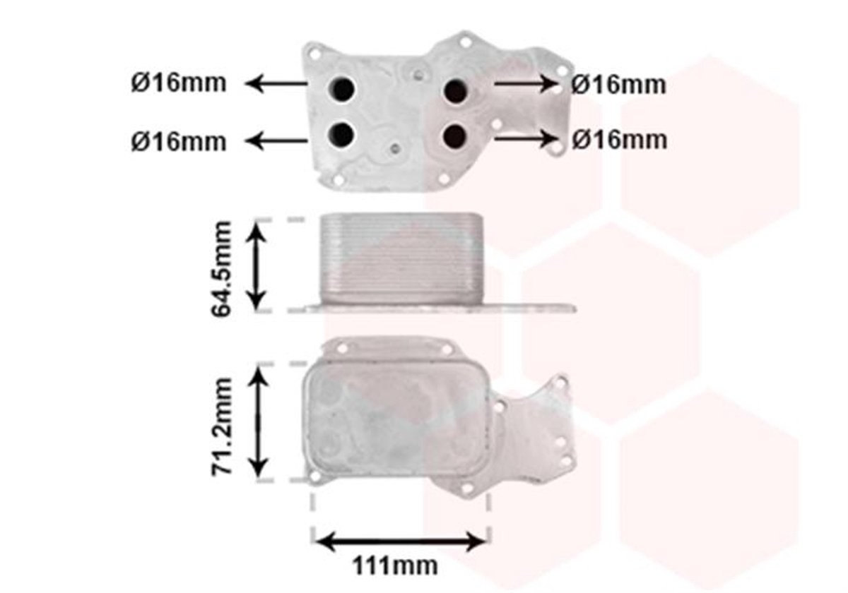 Van Wezel - OLIEKOELER VOOR BMW 1 F20/F21 2011-2015 11428585624