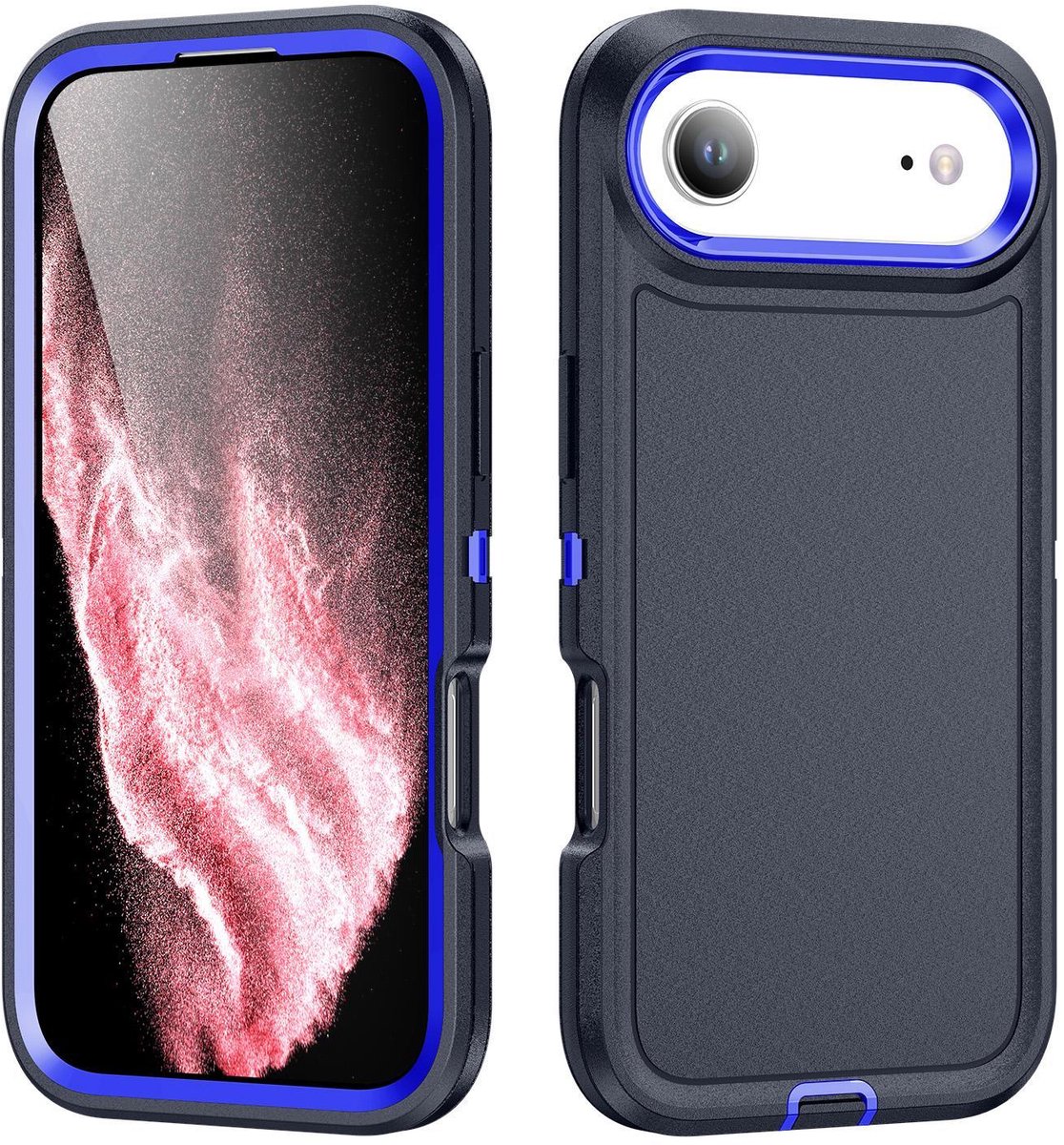Mobigear Hoesje geschikt voor Apple iPhone Air Telefoonhoesje Hardcase | Mobigear Rugged Backcover Shockproof | Schokbestendig iPhone Air Telefoonhoesje | Anti Shock Proof - Blauw