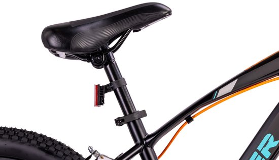 Tiger Bike Kinderfiets voor jongens van 6 tot 10 jaar, 20 inch Zwart-Turkoois-Grijs-Oranje, wielmaat te kiezen uit 6 versnellingen Shimano