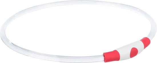 Trixie Halsband Usb Flash Light Lichtgevend Oplaadbaar Tpu Rood - 65X0.8 CM