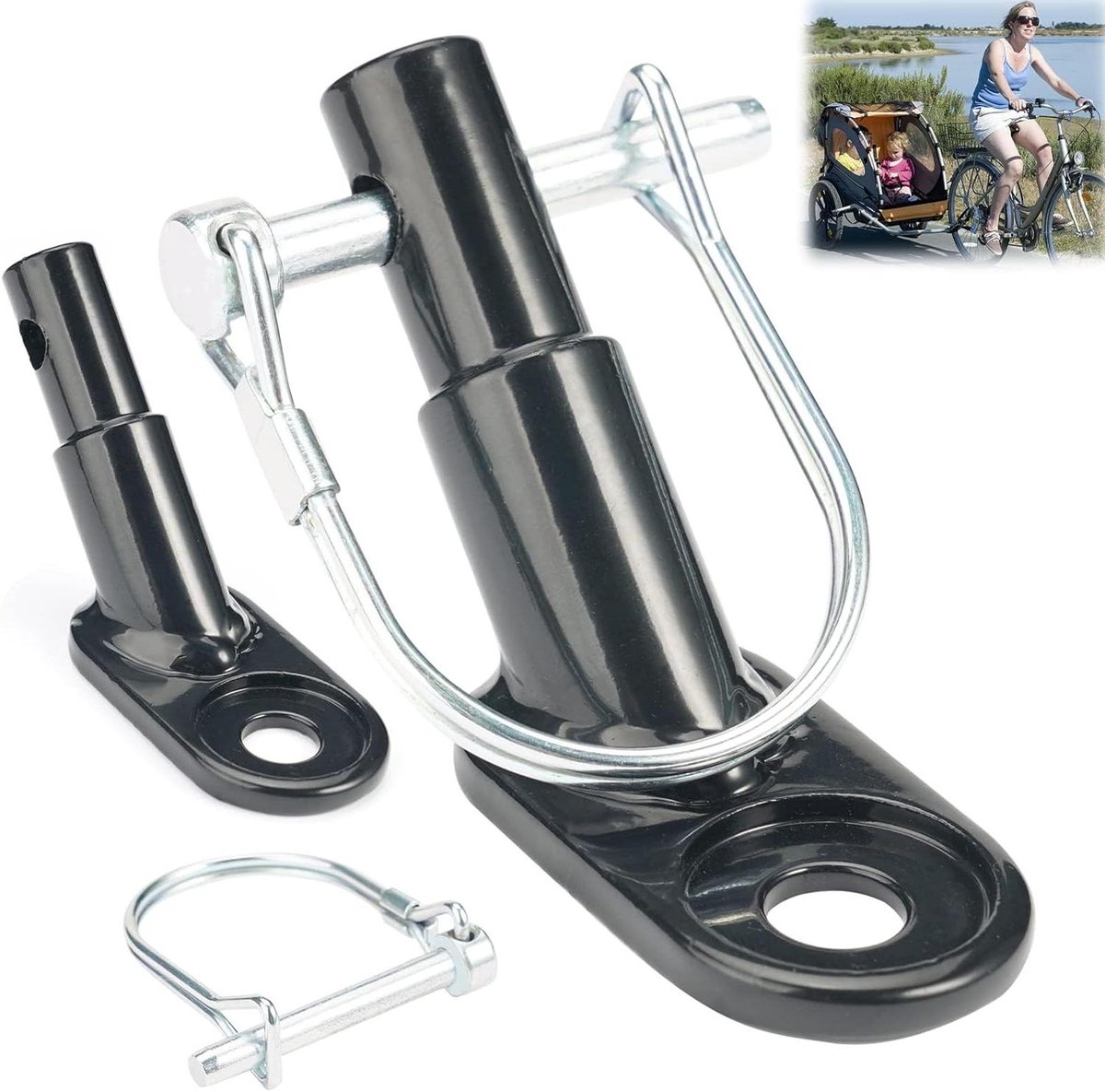 Allecto Plus - Fietsaanhanger oppikhaak voor kinderfiets en kinderwagen - Accessoires voor hondenaanhanger - 70 characters.