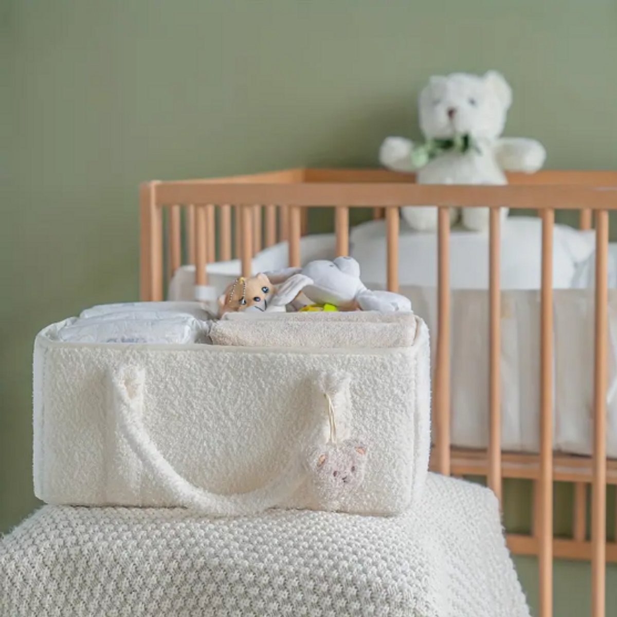 Dutchers.® Luier Organizer - Baby Organizer - Teddy - Netjes & Overzichtelijk - Praktisch & Compact - Baby Opbergmand - Ideaal voor in de Babykamer & Woonkamer - Alles Bij de Hand - Kraamcadeau - Cadeau voor Babyshower - Commode Mandje – foto 3