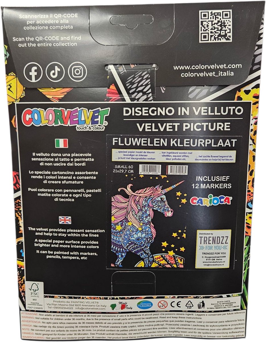 Colorvelvet - Kleuren - Fluweel - Incl. stiften -