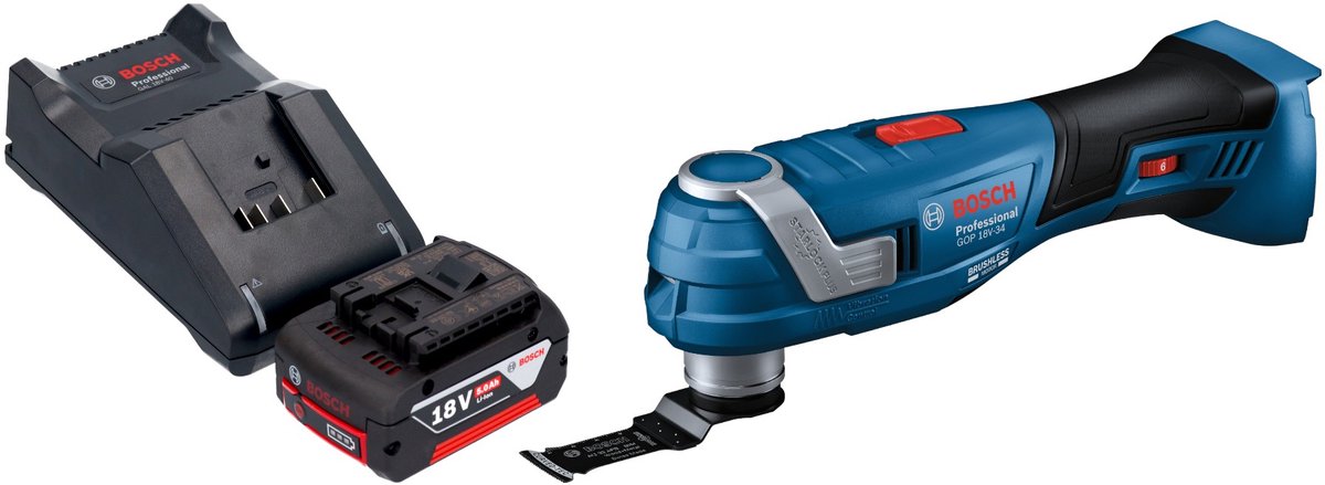 Bosch GOP 18V-34 Profi-snoerloze Multi-Cutter 18 V Starlock Plus + 1x accu 5.0 Ah + lader