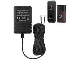 Adapter voor eufy deurbel - Approved by eufy Universele Beltransformator – 18V 1A (18VA) – AC/AC – 8 Meter Kabel – Compatibel met Eufy, Google Nest, Ring, TP-Link Tapo, EZVIZ etc