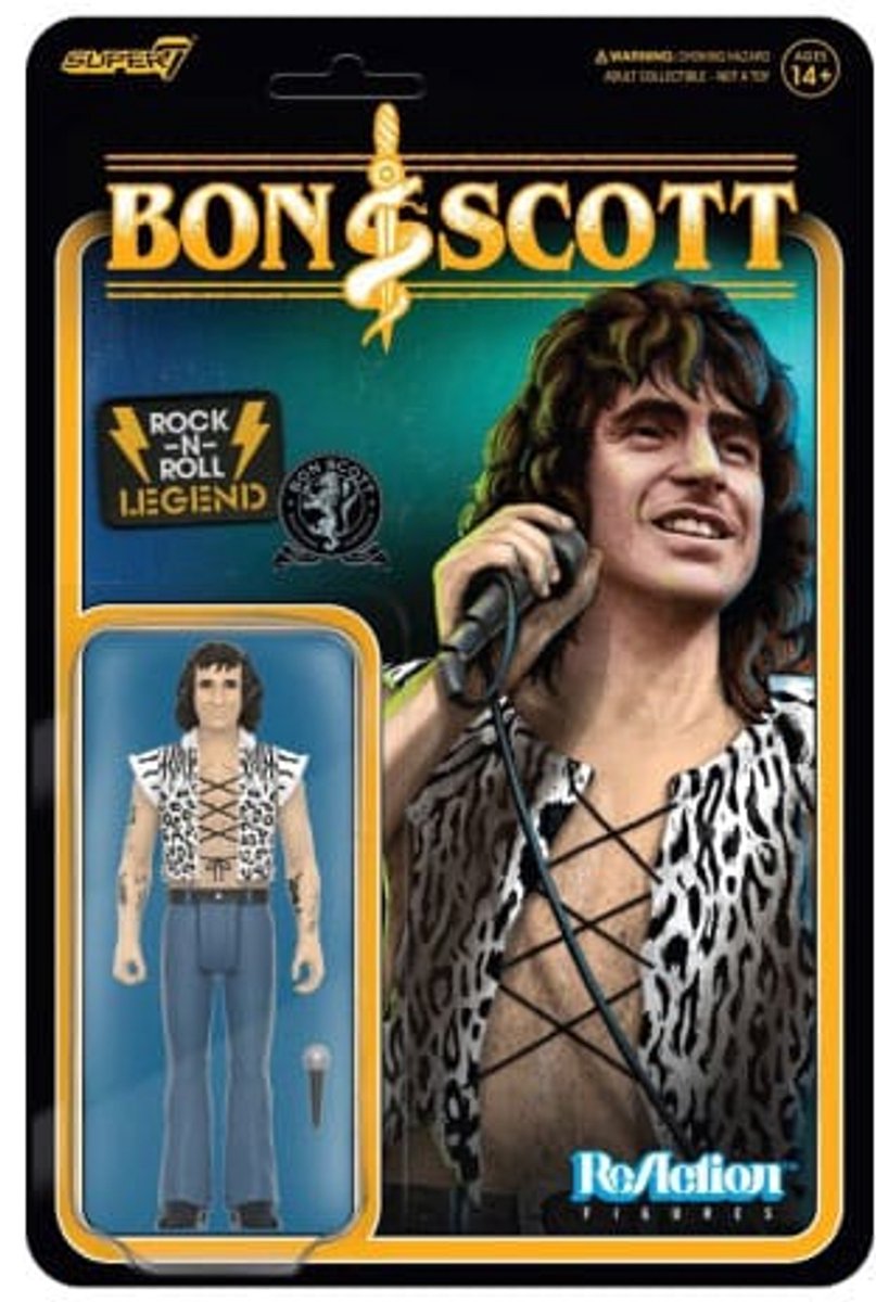 Super7 Bon Scott ReAction Action Figure Wave 02 Bon Scott (Leopard Print) 10 cm Action Figuur