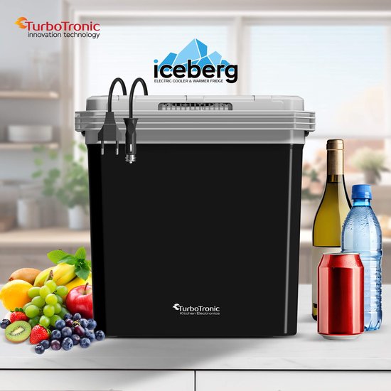 TurboTronic EC30 Elektrische Koelbox voor Auto en Camping - Koelbox Elektrisch met Verwarmingsfunctie - 12v 230 Volt - 30L - Zwart van TurboTronic — afbeelding 2