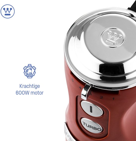 Westinghouse Retro Staafmixer - 600W - Rood - Met Turbo-Functie van Westin — afbeelding 4