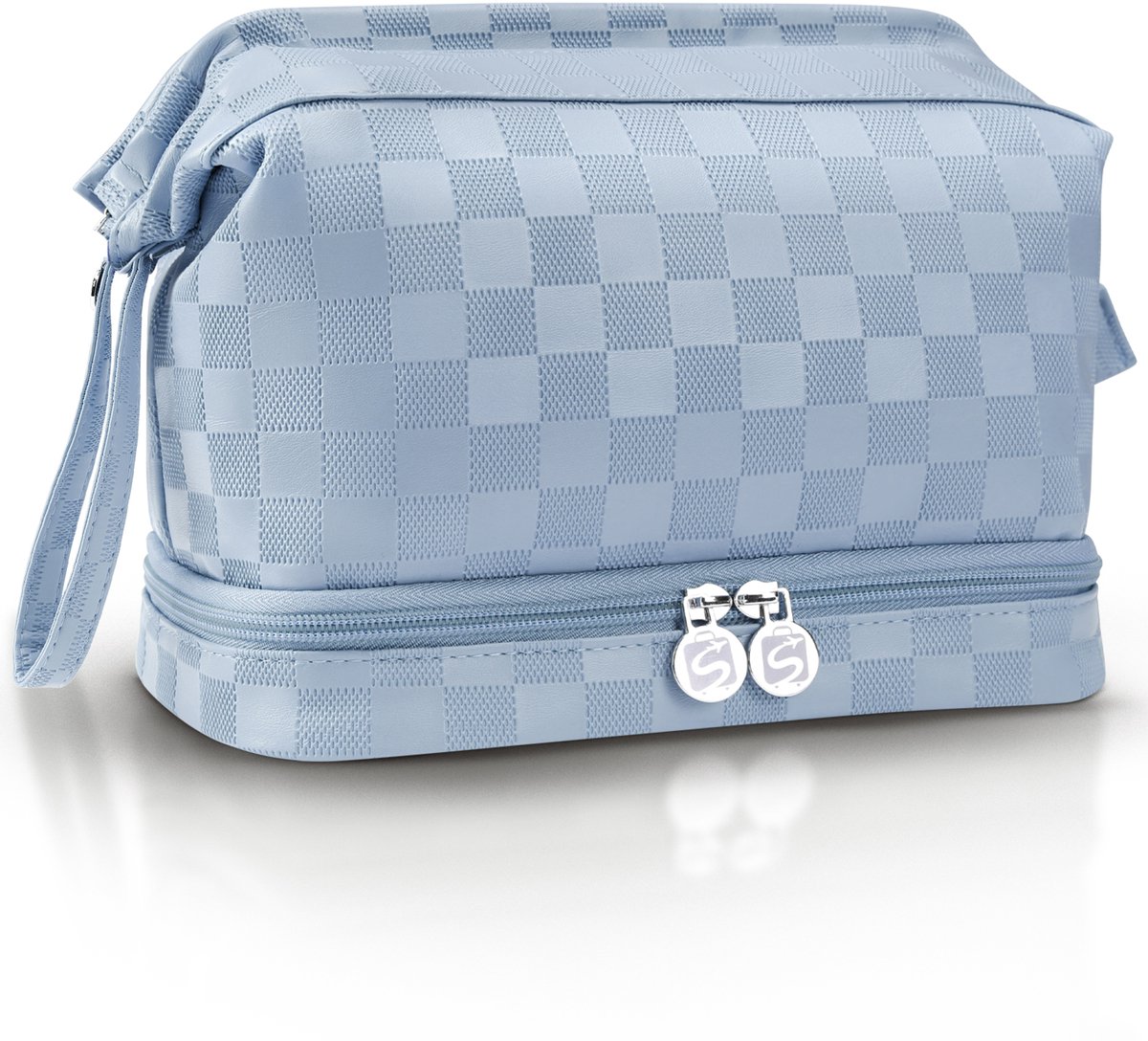Skycases Make-up Tasje Dames – Beautycase – Toilettas – Waterdicht – Compact – Reistas Organizer – Toiletzak – Lichtblauw