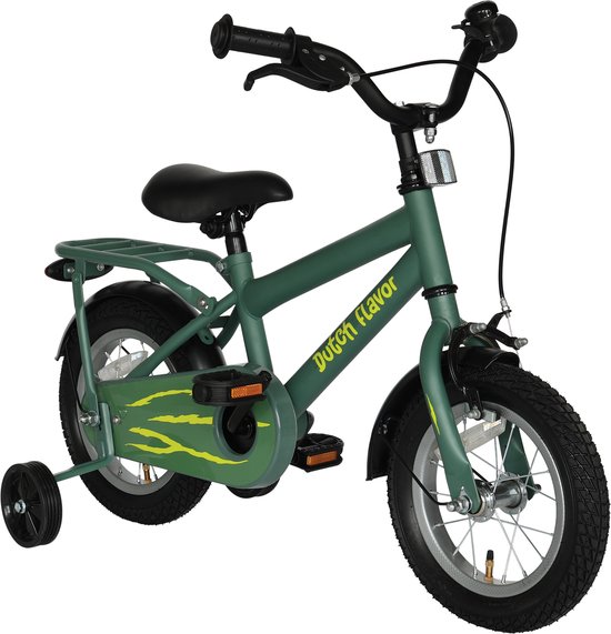 Dutch Flavor Kinderfiets 12 Inch - Groen - 2 tot 4 jaar - Knijprem en terugtrap van Merkloos — afbeelding 2