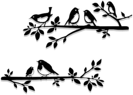 Wanddecoratie Vogels op Tak | Kunst van Staal