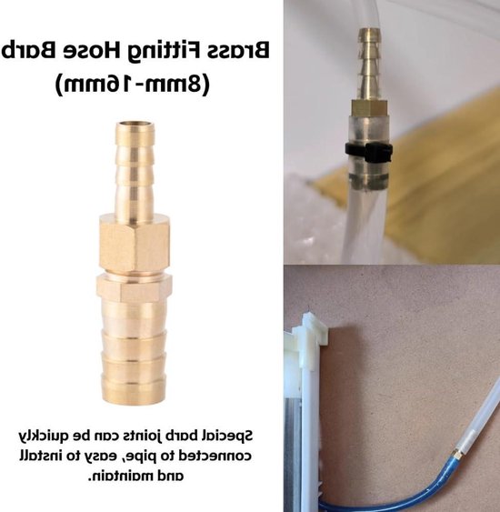 3 stuks messing 2-weg reducerende rechte slangpilaar prikkeldraad pijp