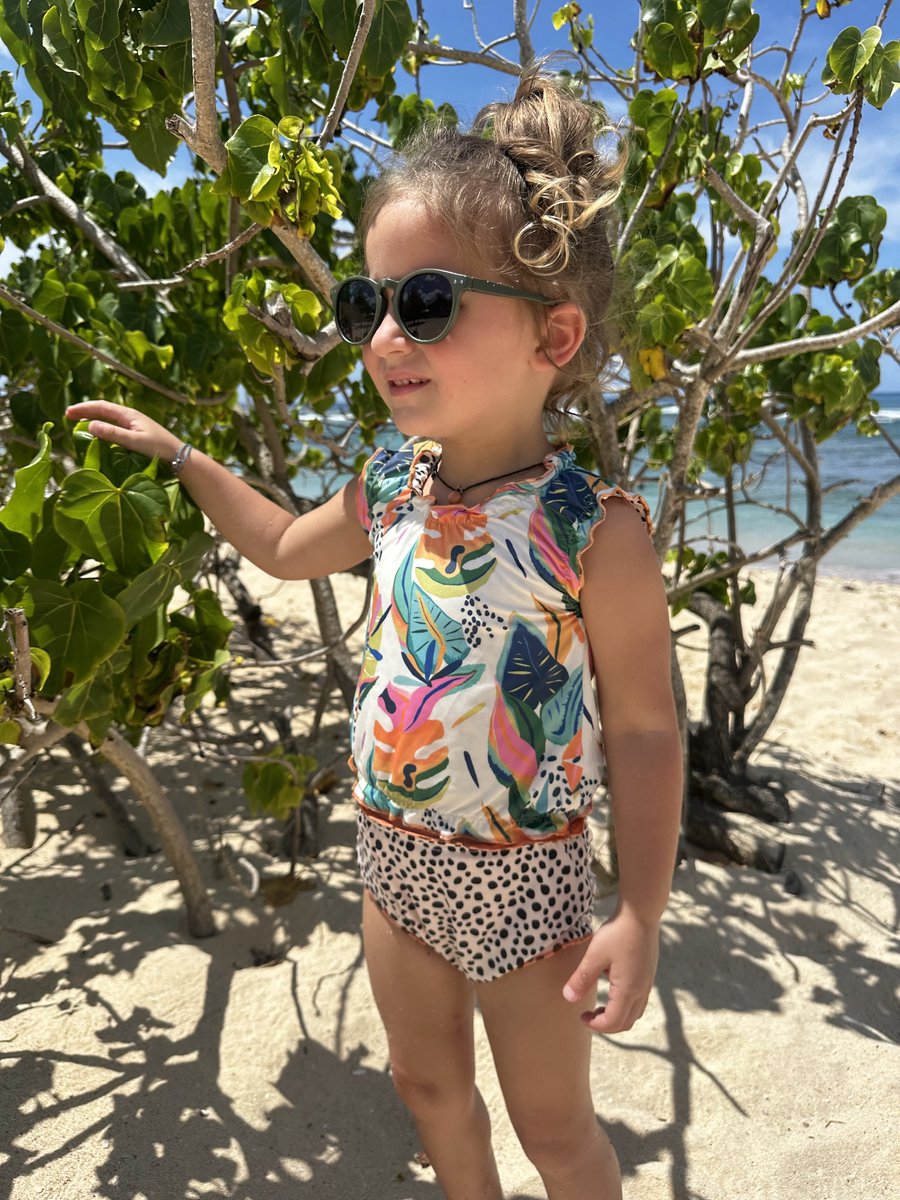 Ducksday - Omkeerbare tankini met haarlint - voor meisjes - UPF 50+ - Driedelige zwemset - Moana — afbeelding 8