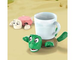 2 stuks 3D-printen-groen roze-schildpad onderzetters Open ogen schildpad onderzetters dieren koffiebekerhouder cadeau voor schildpaddenliefhebbers - het is leuk als je de beker op de rug van de schildpad zet