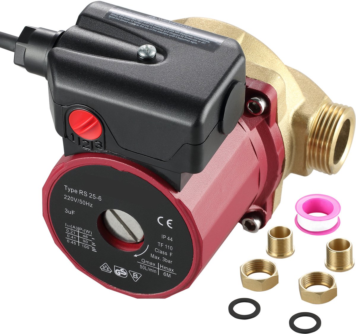 Warmwater Circulatiepomp, 15 mm, 220 V, 20 L/min, 90 W, Waterverhoger, 0,8 A, voor Bar, Douche, Wasmachine