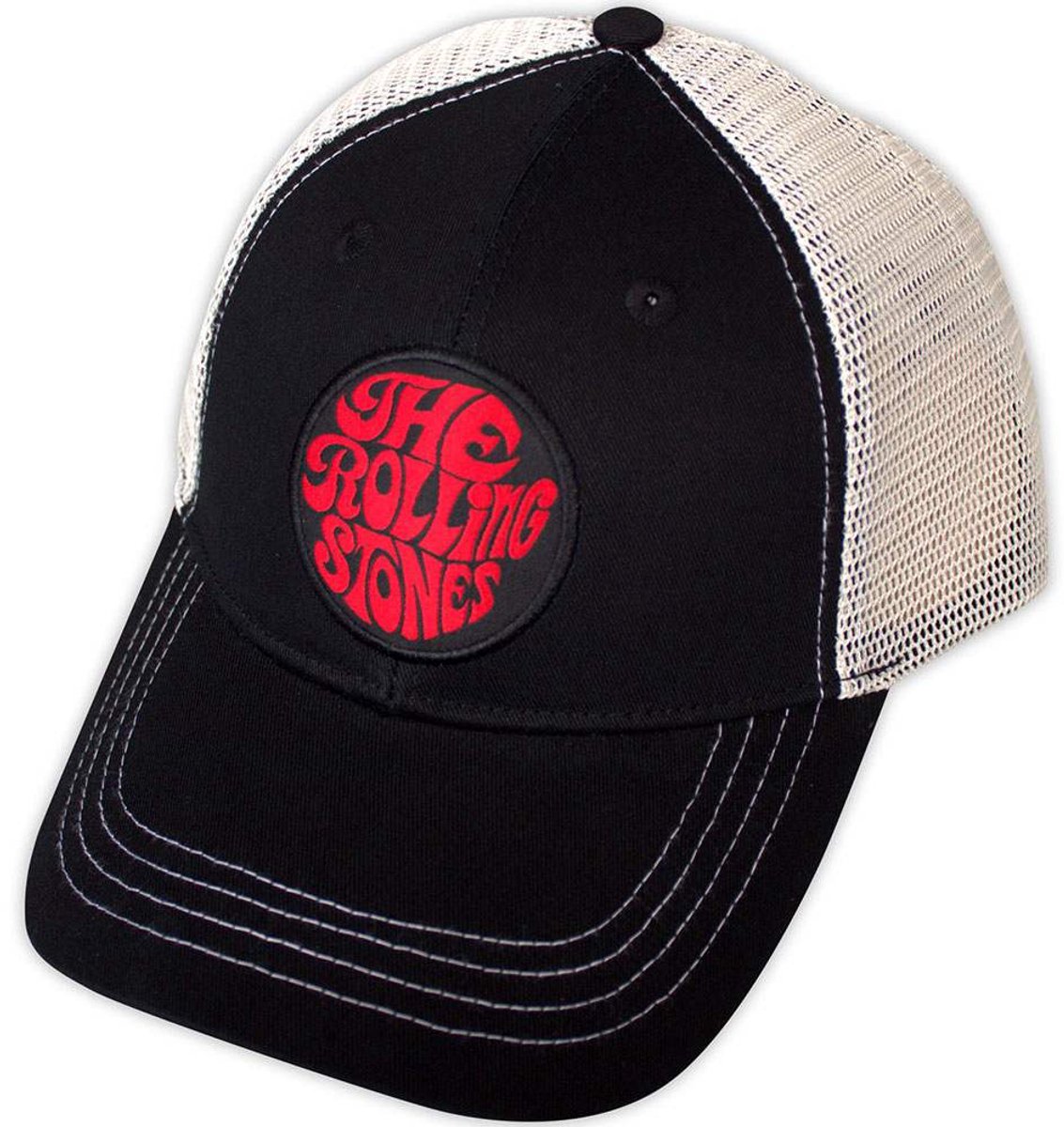 The Rolling Stones - 70s Logo Emblem Trucker pet - Zwart/Grijs