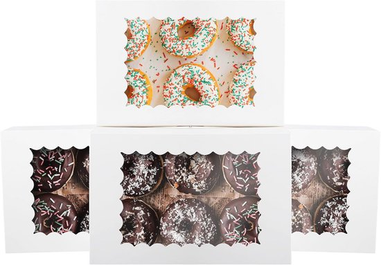 Kerst koekjesdozen, cupcake snoep verpakking koffer - met doorzichtig