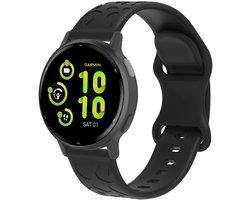 Stravo 20mm Siliconen Horlogebandje met Gegraveerd Luipaardpatroon – Geschikt voor Samsung Galaxy Watch 7/6/5/4 (Classic), Garmin Vivoactive 5/3, Forerunner 245, Venu SQ 2, Vivomove, Huawei – Zwart