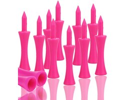 Golf Tees - 80 stuks - 57MM - Plastic - Herbruikbaar - Oefenmateriaal voor industriële golfers - Roze