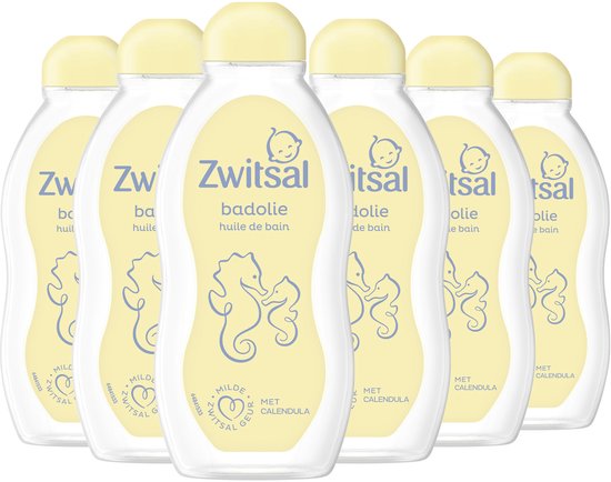 Zwitsal Badolie - Baby - met ingrediënten van natuurlijke oorsprong en calendula - 6 x 200 ml