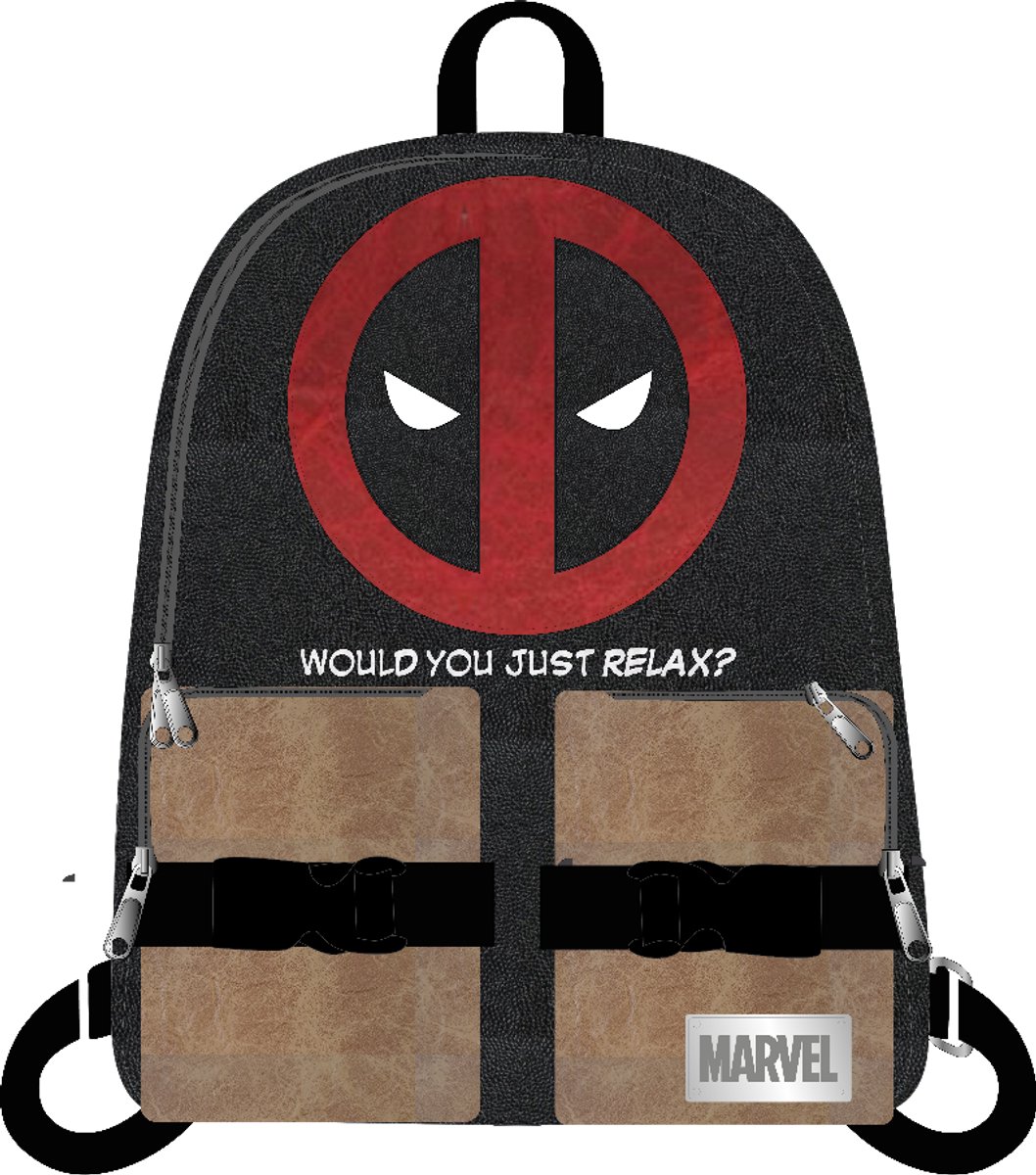Deadpool - kleine rugzak - 27cm x 21cm - dubbele ritssluiting - 3 vakken