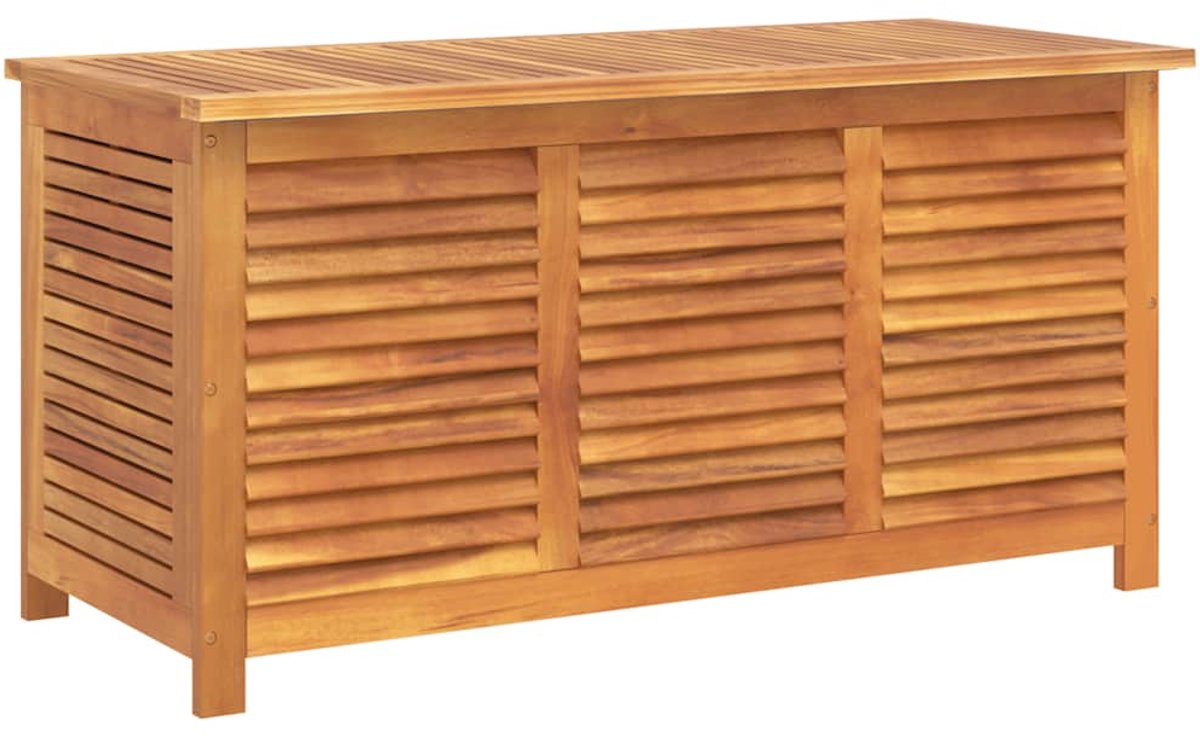vidaXL - Tuinbox - met - jaloezieën - 113x50x56 - cm - massief - acaciahout