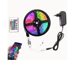 Led strip 16 RGB kleuren WIFI colorful 5 meter ledstrip - afstandsbediening & APP verlichting dimbaar waterdicht led stirp multicolor