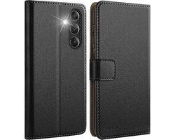 Allecto Premium - Lederen MagFlip Hoes voor Samsung Galaxy A16 - Zwart met Inklapbare Hoes (Handgemaakt)