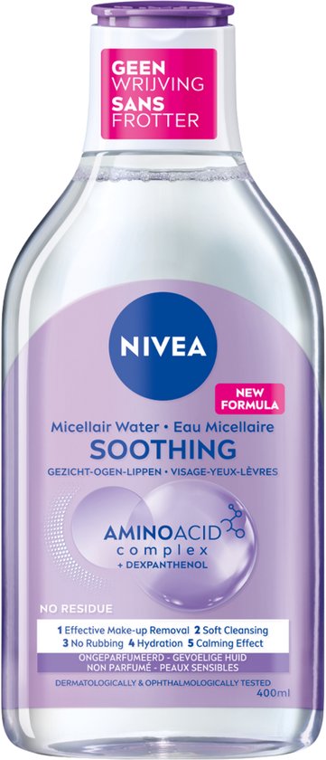 NIVEA Essentials Soothing Micellair Water - Gevoelige huid - Aminozuren - Dexpanthenol - Make-up remover - Face Cleanser - 400 ml