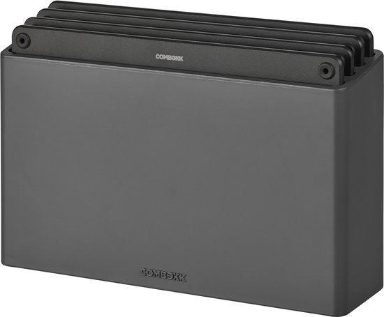 Set de Planches à découper COMBEKK avec support – 4 pièces – Bois pressé – Résistant et lavable au lave-vaisselle – Zwart – 20 x 30 cm