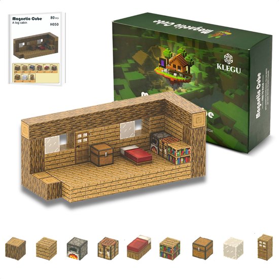 Magnetisch speelgoed – magnetisch bouwspeelgoed 80 stuks – magnetische bouwstenen - magnetische blokken – montessori speelgoed – magneten speelgoed - Luxe blokhut