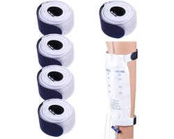 Katheter beenzakken - totale lengte 66,5 cm - urinezakje wit - riemen en katheterhouder - stabilisatieapparaat voor katheter - houder en slang voor urinezak - beentas met riem - 4 stuks