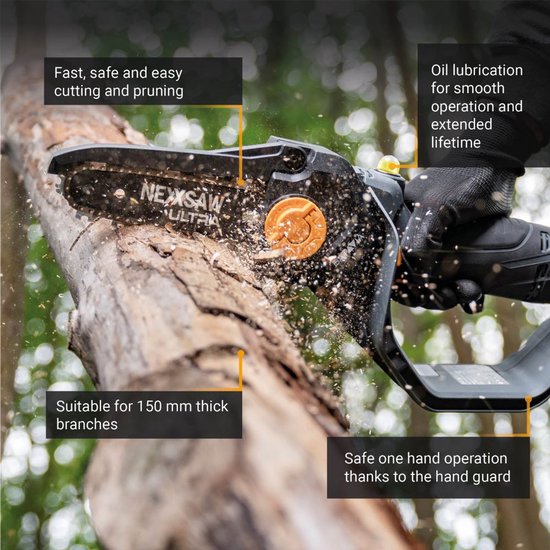 Batavia 18V Nexxsaw Brushless Accu Eénhands-Kettingzaag 7'' V3 Ultra Incl. 4.0Ah Accu & Snellader van Batavia — afbeelding 3