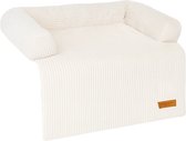By Cee Cee Origineel Hondendeken Bank – Hondenkleed Bank - Hondenmand - Premium - Volledig Afritsbaar -Ribstof - Beige - 90x90 - Maat M
