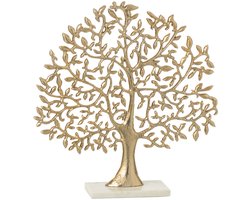 J-Line décoration Arbre Feuille - aluminium - or - small